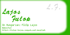 lajos fulop business card